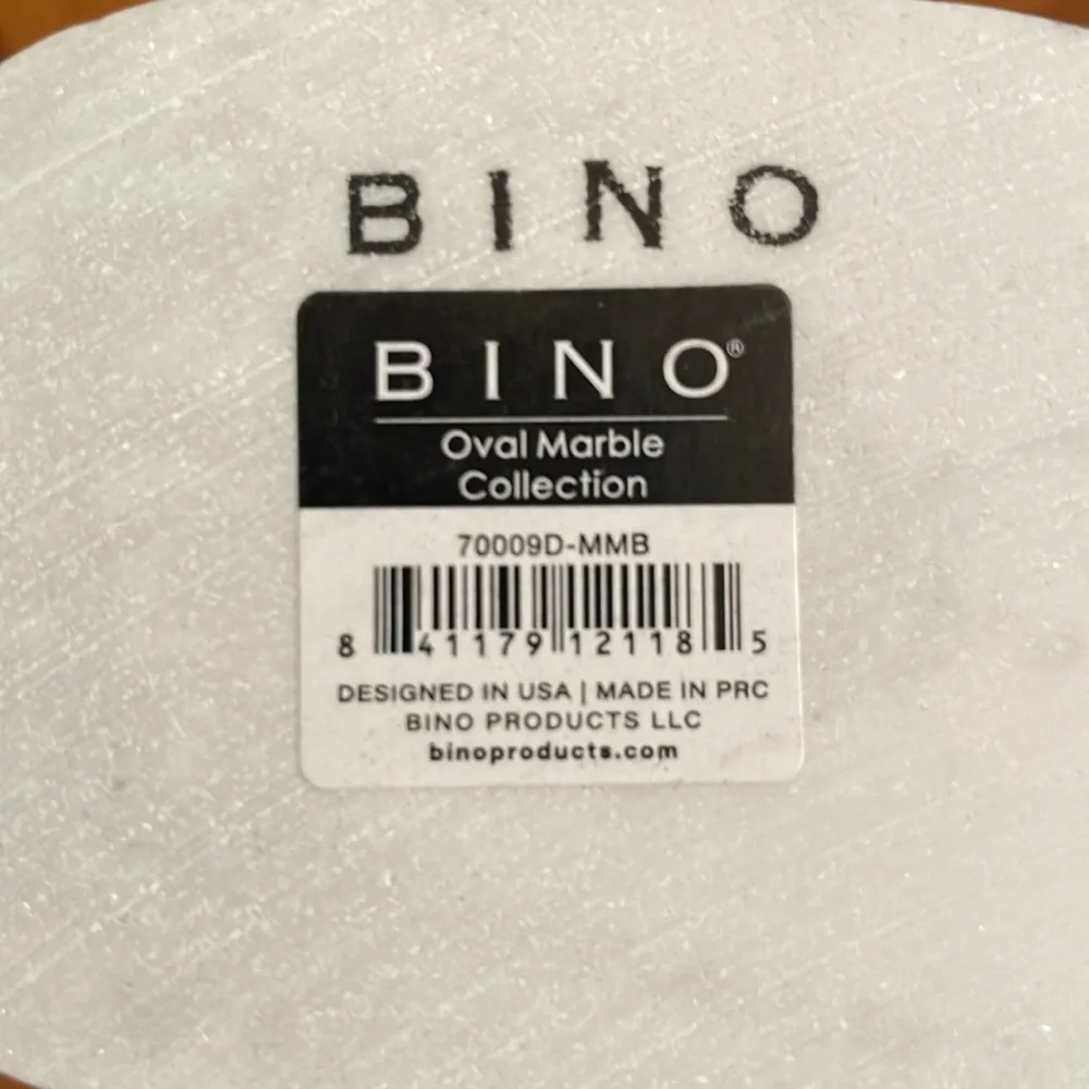 NWT BINO Oval Marble Collection Bathroom Storage Container